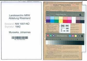 Entnazifizierung Johannes Murawka , geb. 01.05.1899 (Werkschutzbeamter)