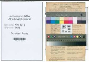 Entnazifizierung Franz Scholten , geb. 29.02.1908 ()