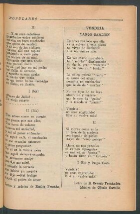 Vendría : (Tango canción)