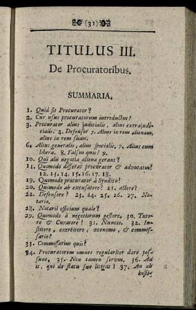 Titulus III. De Procuratoribus.