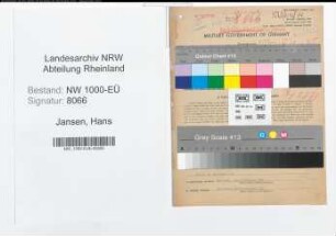 Entnazifizierung Hans Jansen, geb. 26.12.1913 (Verw.Angest.)