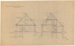 Döllgast, Hans; München - Trudering, Forellenstraße; Schulhausneubau, Kindergarten, Hort - Schnitte