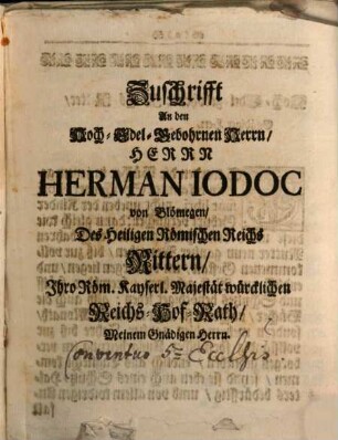 Sittliches Von Tugenden und Heiligkeit wohlriechendes Blumen-Büschlein, Aus denen fruchtbahren Lust-Gärten, Göttlicher H. Schrifft, der Heiligen Vättern und anderer Lehrreichen Authorn embsig gesamblet, und zusammen gebunden : Das ist: Zwey und vierzig Lob- und Ehren-Predigen von den Festen der seeligsten Jungfrauen und Mutter Gottes Mariae, dem Gnadenreichen H. Scapulier, H. Rosen-Krantz, Fest Portiunculæ ...