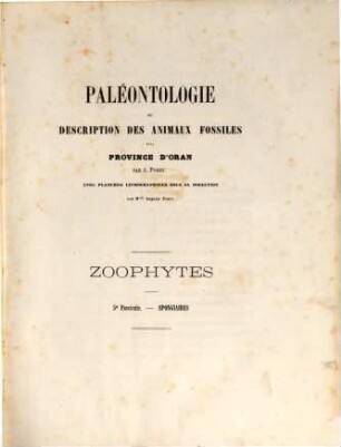 Paléontologie ou description des animaux fossiles de la Province d'Oran, 5