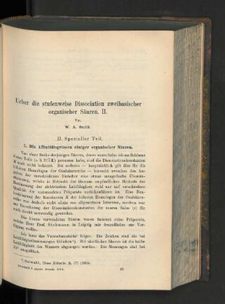Ueber die stufenweise Dissociation zweibasischer organischer Säuren. II.