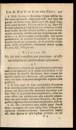 Titulus VI. Ut, lite non constata, non procedatur ad testium receptionem, aut sententiam definituam.