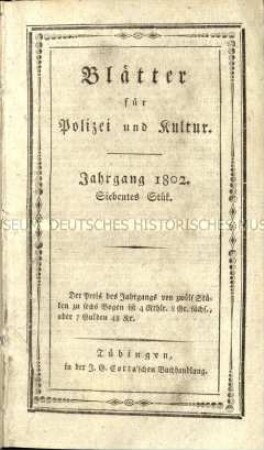 Blätter für Polizei und Kultur. Jg. 1802