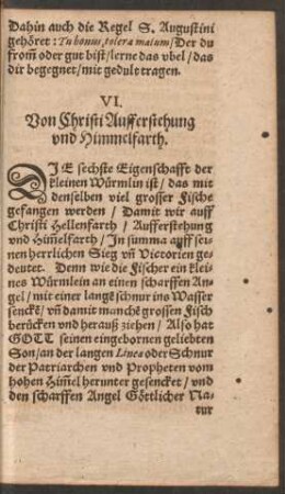 VI. Von Christi Aufferstehung und Himmelfarth.