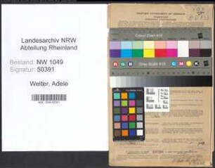 Entnazifizierung Adele Welter , geb. 08.05.1889 (Lehrerin)