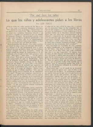 Por qué leen los niños : Lo que los niños y adolescentes piden a los libros