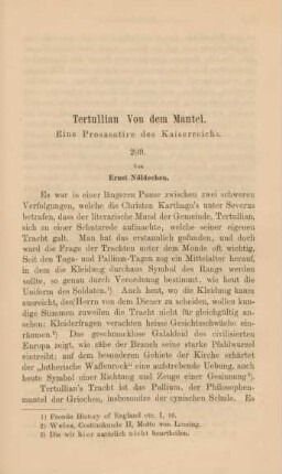 615-660 Tertullian. Von dem Mantel : eine Prosasatire des Kaiserreichs