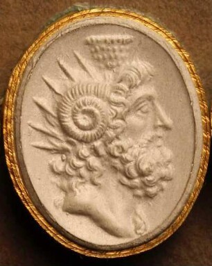 Profilkopf des Jupiter Serapis Ammon (Daktyliothek, Das Alterthum nach Lippert und Visconti)