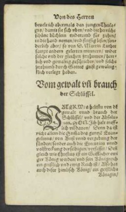 Vom gewalt und brauch der Schlüssel.
