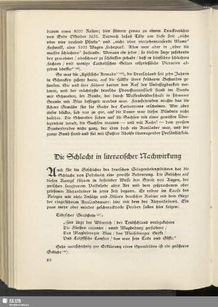 Die Schlacht in literarischer Nachwirkung
