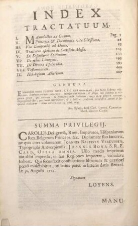 Index Tractatuum.