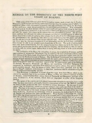 Memoir on the residency of the North-West Coast of Borneo