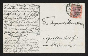 Brief von Josef Block an Margarete Hauptmann