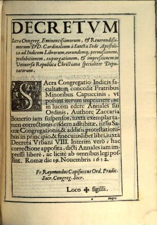 Annali De'Frati Minori Cappvccini, 1,2