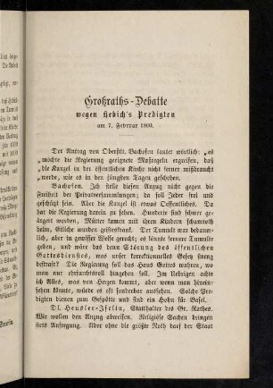 5-17, Großraths-Debatte wegen Hebich's Predigten am 7. Februar 1860