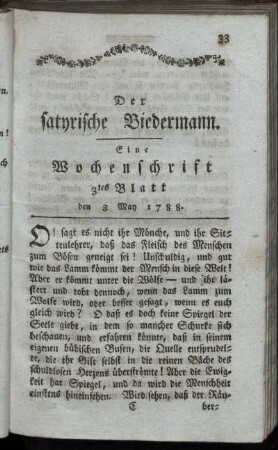 3. Blatt den 3. May 1788