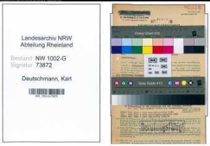 Entnazifizierung Karl Deutschmann, geb. 01.03.1887 (Lademeister)