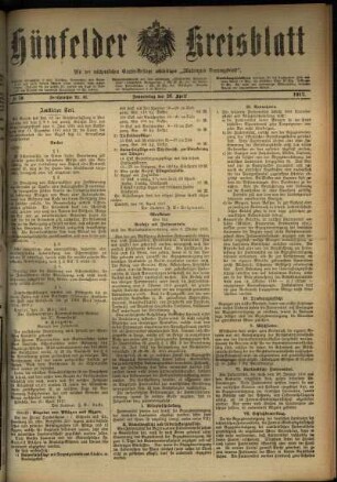 Ausgabe vom Donnerstag, den 26. April 1917.