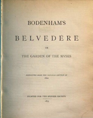Bodenham's Belvedere or the garden of the muses