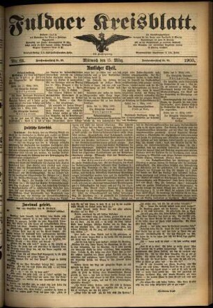 Ausgabe vom Mittwoch, den 15. März 1905.