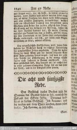 Die acht und fünfzigste Rede