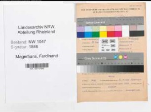 Entnazifizierung Ferdinand Magerhans , geb. 27.08.1894 (Angestellter)