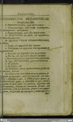 Conspectus Metaphysicae