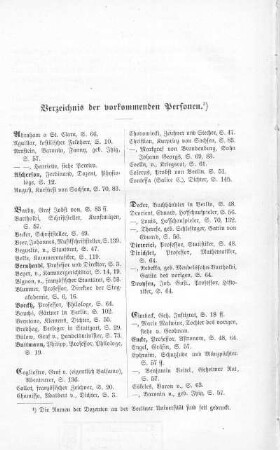 Verzeichnis der vorkommenden Personen