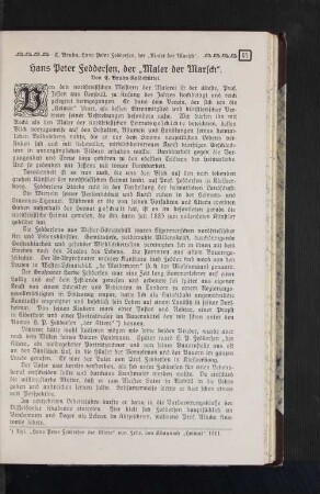Hans Peter Feddersen, der "Maler der Marsch".