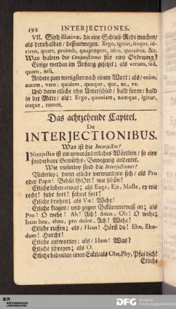 Das achtzehende Capitel. De Interjectionibus