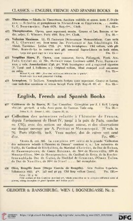 English, French and Spanish Books (No. 457 - 468)