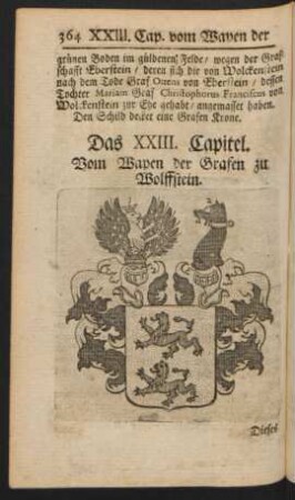 Das XXIII. Capitel. Vom Wapen der Grafen zu Wolffstein