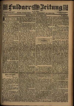 Erste Ausgabe vom Mittwoch, den 29. Oktober 1902.