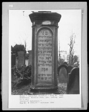 Grabstein von Rosalie Isau, geborene Leßing (+ 1871.02.23)