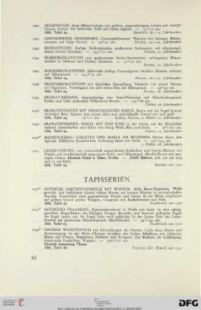Tapisserien (Nr. 1052-1065)