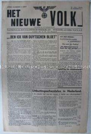 Wochenzeitung der niederländischen Nationalsozialisten "Het Nieuwe Volk"