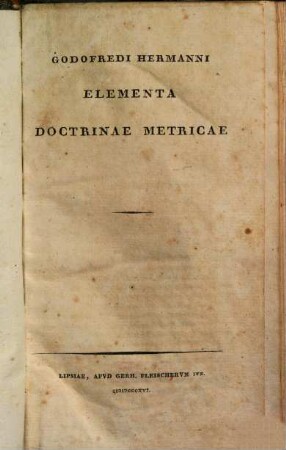 Godofredi Hermanni elementa doctrinae metricae