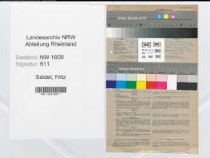Entnazifizierung Fritz Seidel, geb. 22.04.1913 (Vers.-Angest.)