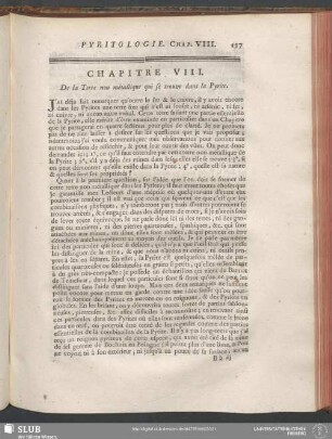 Chapitre VIII. De la Terre non métallique qui se trouve dans la Pyrite