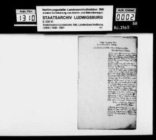 Bestandteile der Territorien und Herrschaften des Alten Reichs im Oberamtsbezirk, aus den Tabellen des [bayerischen Regierungsdirektors Johann] von Raiser exzerpiert [von Kanzleiassistent Rigel im STB]