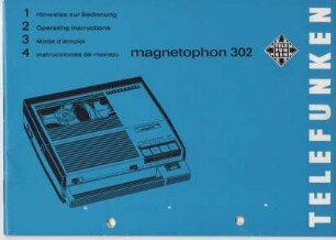 Gebrauchsanleitung für Tonbandgerät Telefunken magnetophon 302