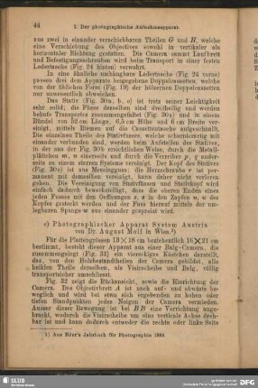 c) Photographischer Apparat "System Austria" von Dr. August Moll in Wien.