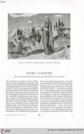 46: Karl Caspar : mit Gedanken zur künstlerischen Zeitlage