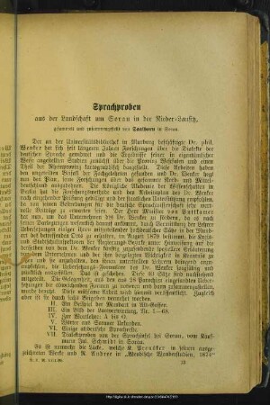 Sprachproben aus der Landschaft um Sorau in der Nieder-Lausitz