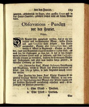 Observations-Puncten vor den Fourier.