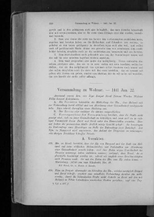 Versammlung zu Wolmar. - 1441 Jan. 22.